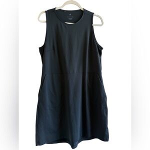 Adidas Black Sleeveless Sport Dress with Elastic Drawstring Waist Sz L